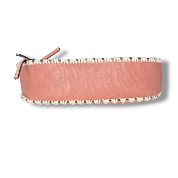 New Sondra Roberts Vegan Leather Tote Shoulder Bag Top Handle Pink Whipstitch - Picture 10 of 11